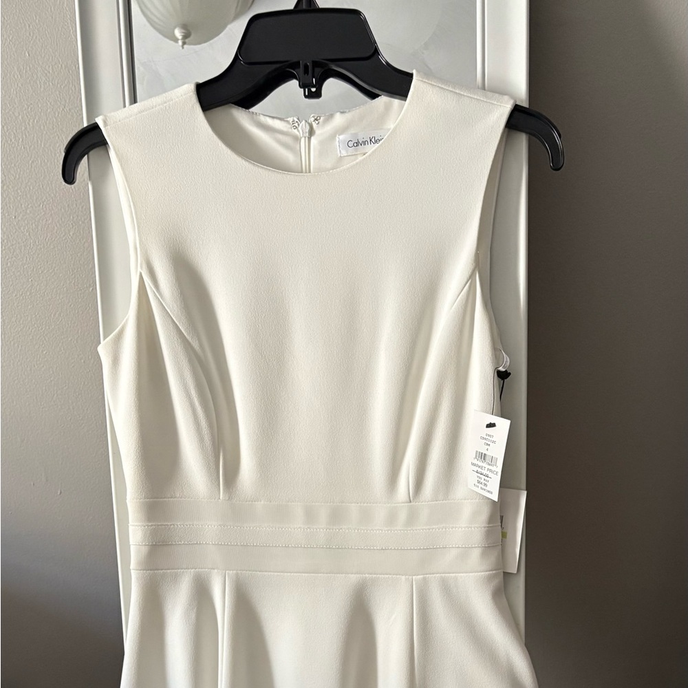 Calvin Klein Strapless Cream Dress